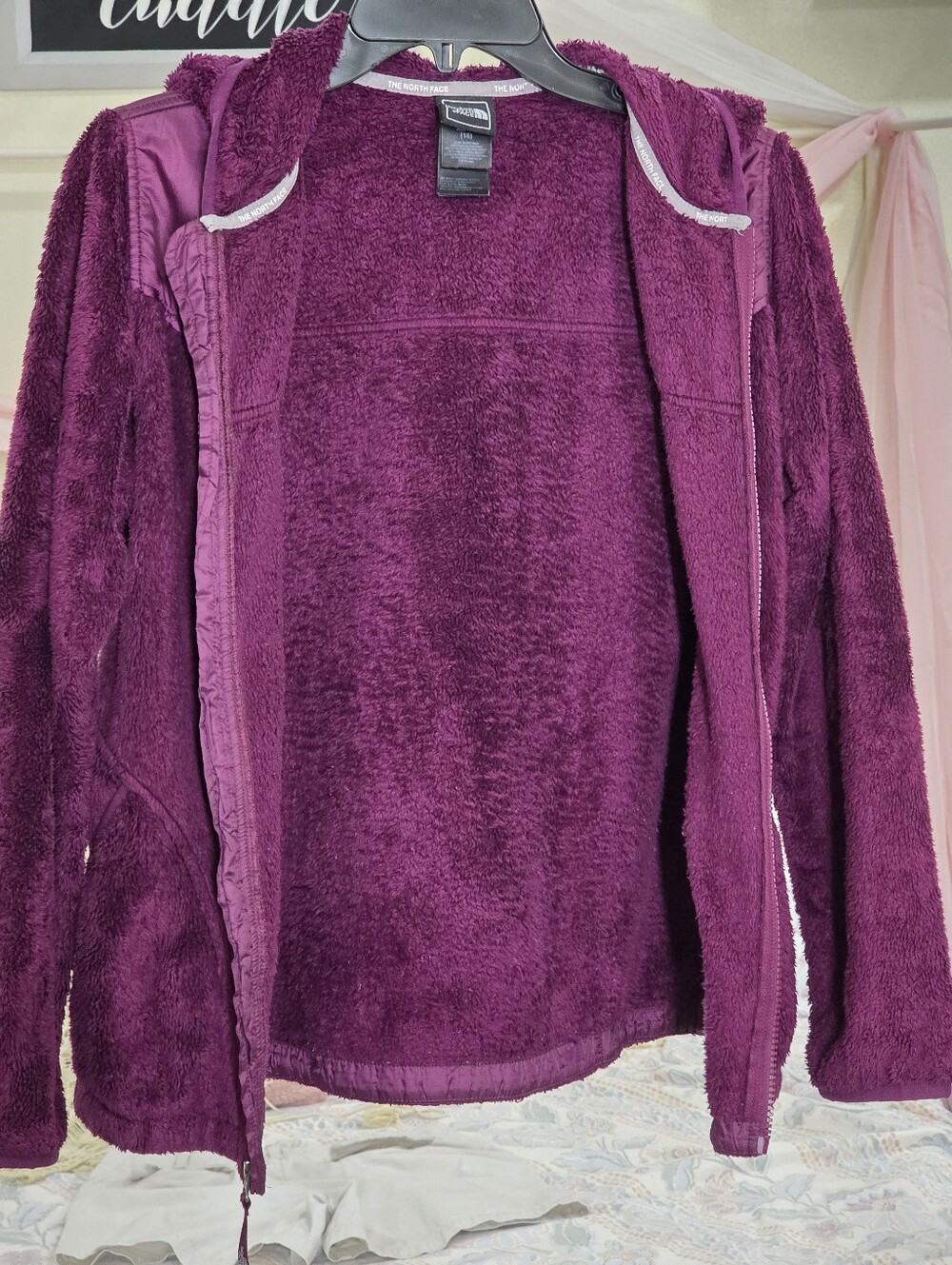 The North Face Girls Full-Zip Oso Plush Hoodie in Plum Girls Size XL/18 - Picture 11 of 11